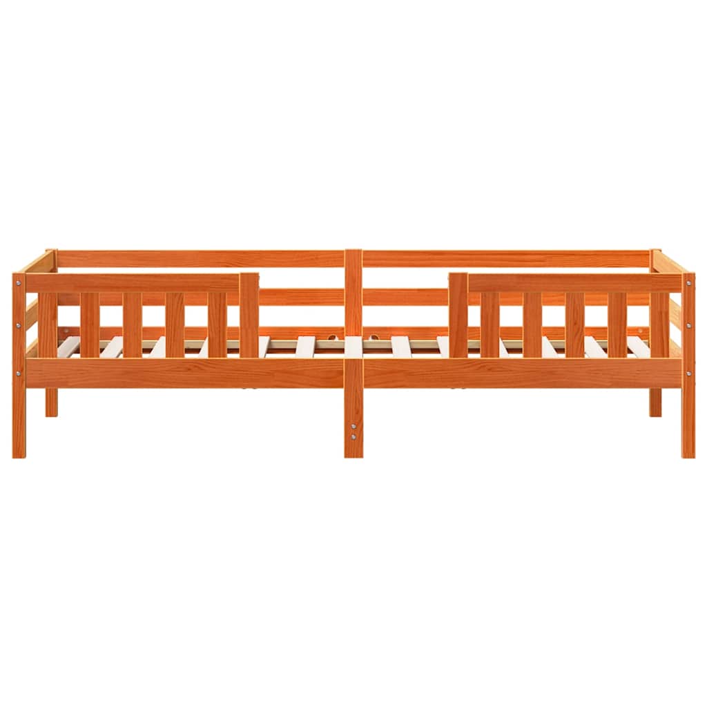 viaszbarna tömör fenyőfa ágy matrac nélkül 100 x 200 cm