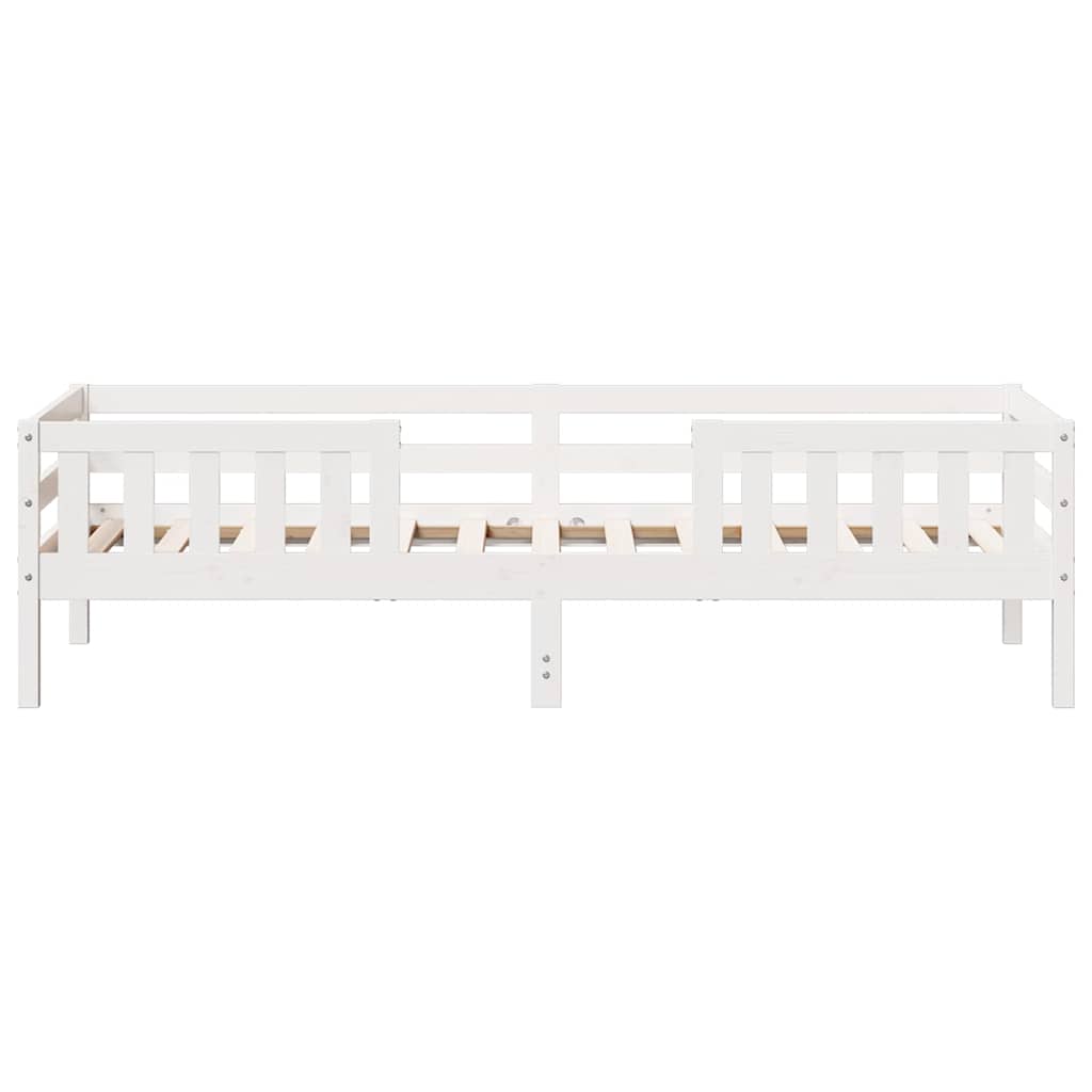 fehér tömör fenyőfa ágy matrac nélkül 90 x 200 cm