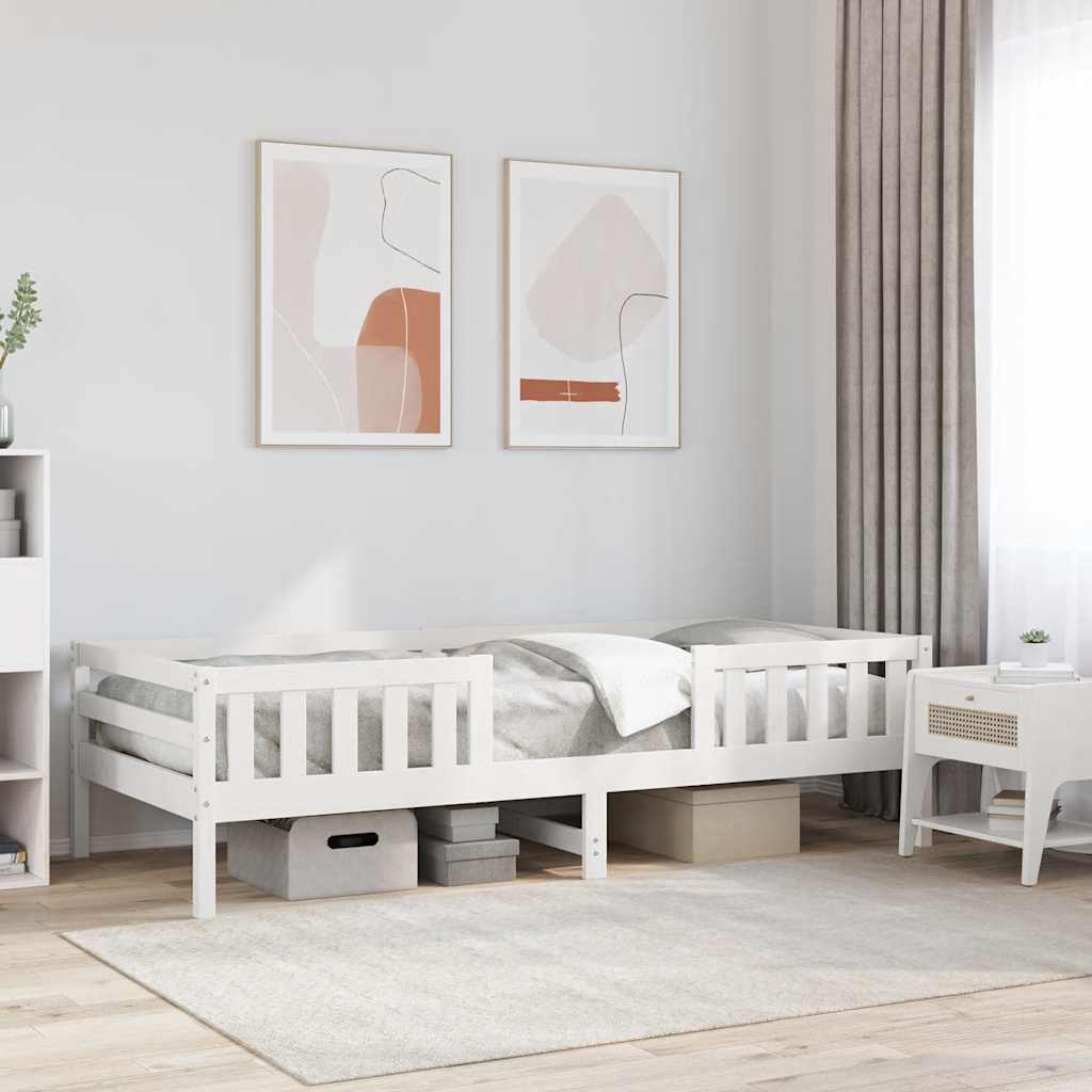 fehér tömör fenyőfa ágykeret matrac nélkül 90 x 190 cm