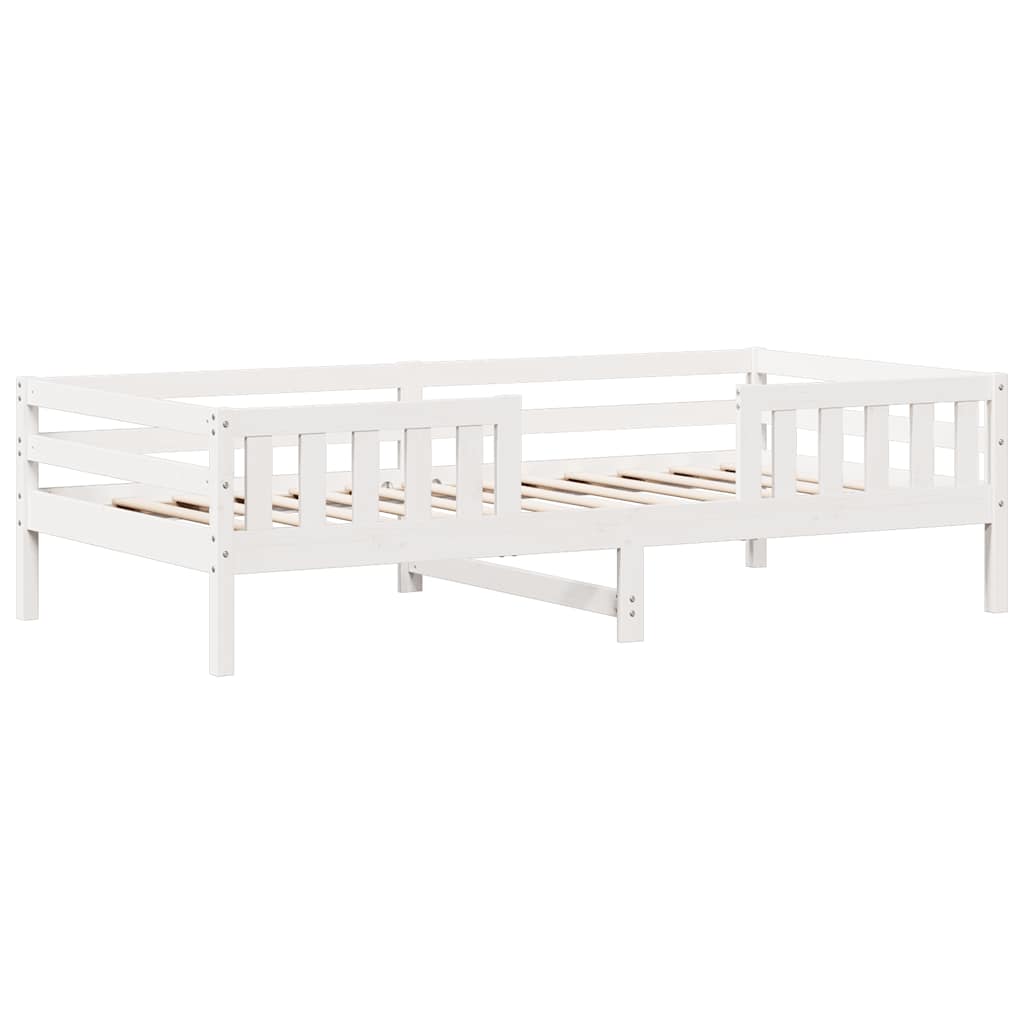 fehér tömör fenyőfa ágy matrac nélkül 75 x 190 cm