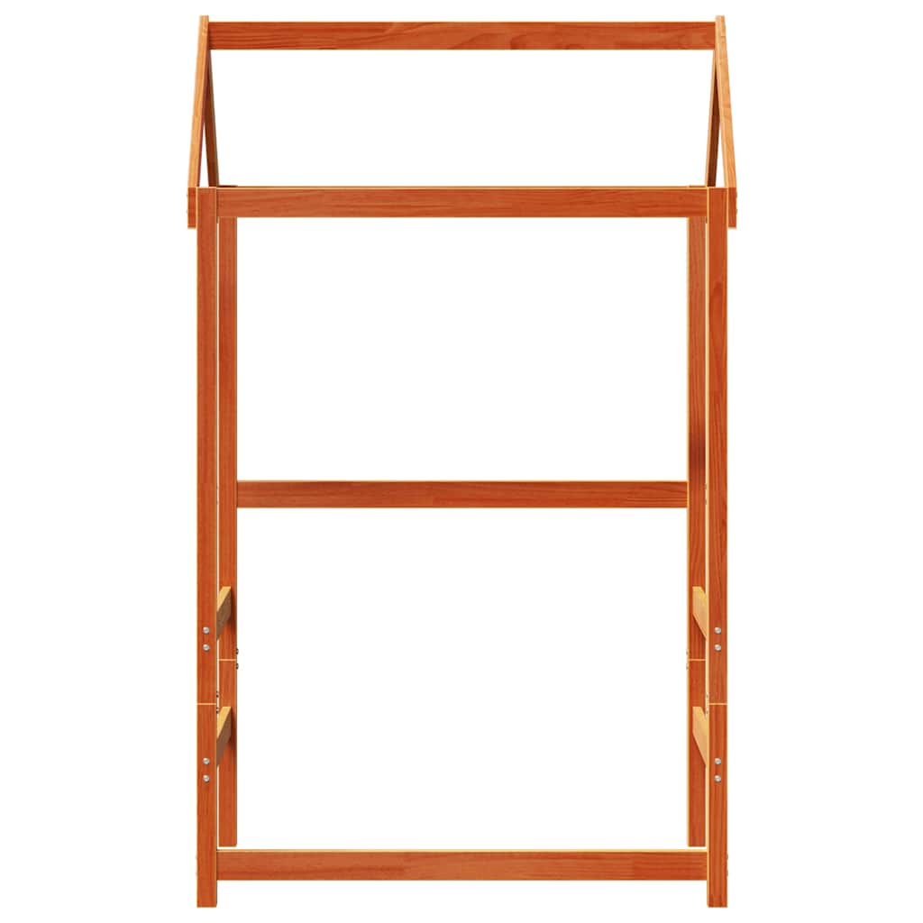 viaszbarna tömör fenyőfa gyerekágytető 108 x 70 x 176,5 cm