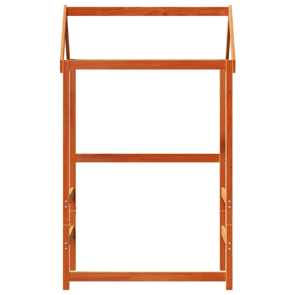viaszbarna tömör fenyőfa gyerekágytető 98 x 70 x 176,5 cm