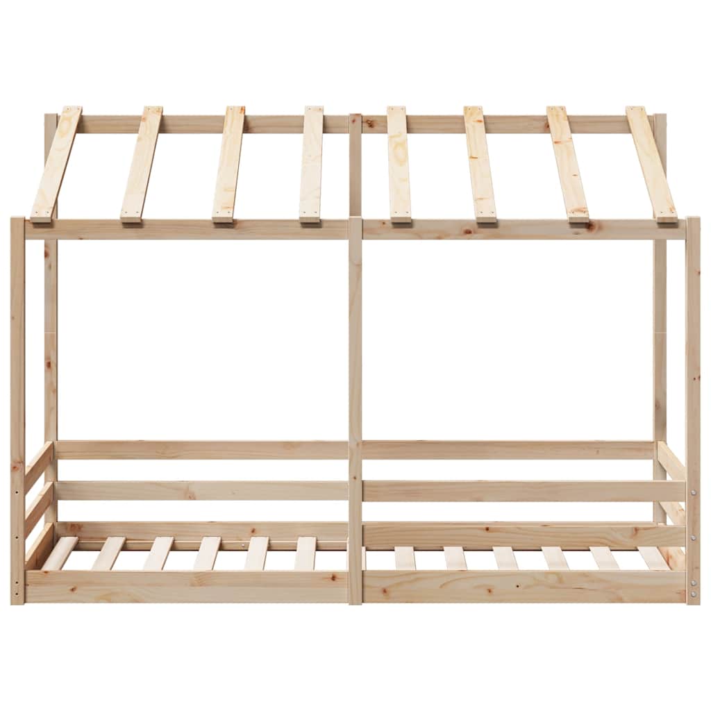 tömör fenyőfa gyerekágy tetővel 75 x 190 cm