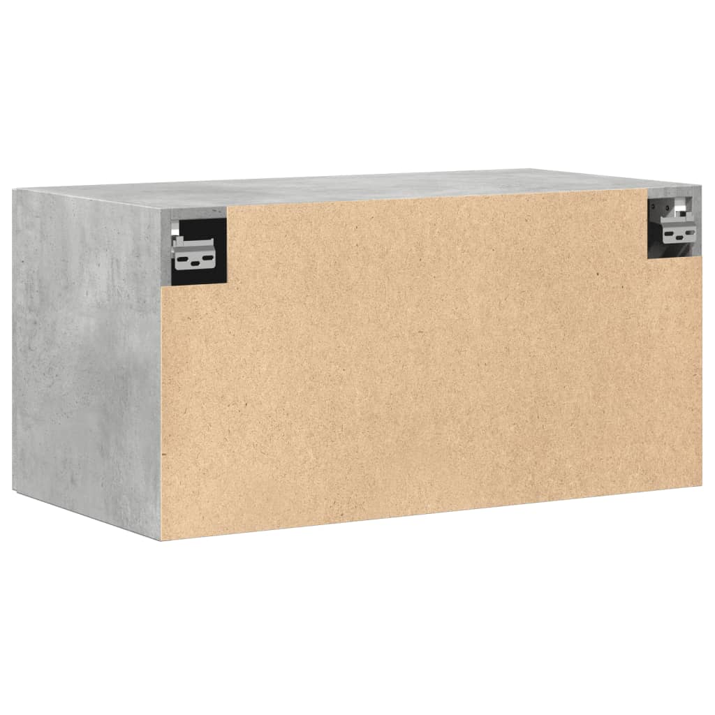 betonszürke szerelt fa faliszekrény 80 x 42,5 x 40 cm