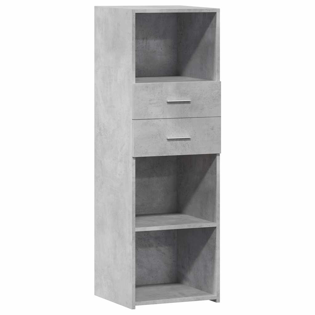 betonszürke szerelt fa magasszekrény 40 x 42,5 x 124 cm