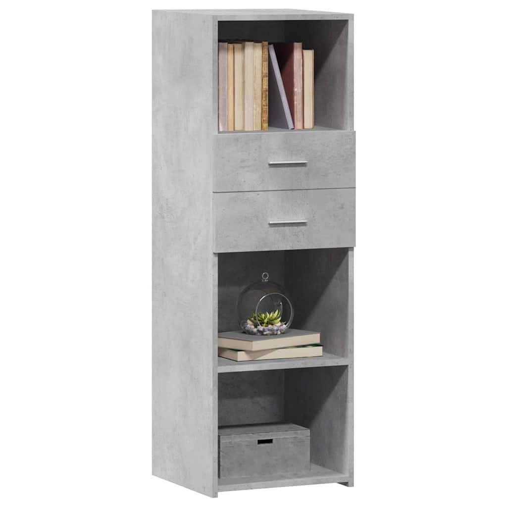 betonszürke szerelt fa magasszekrény 40 x 42,5 x 124 cm