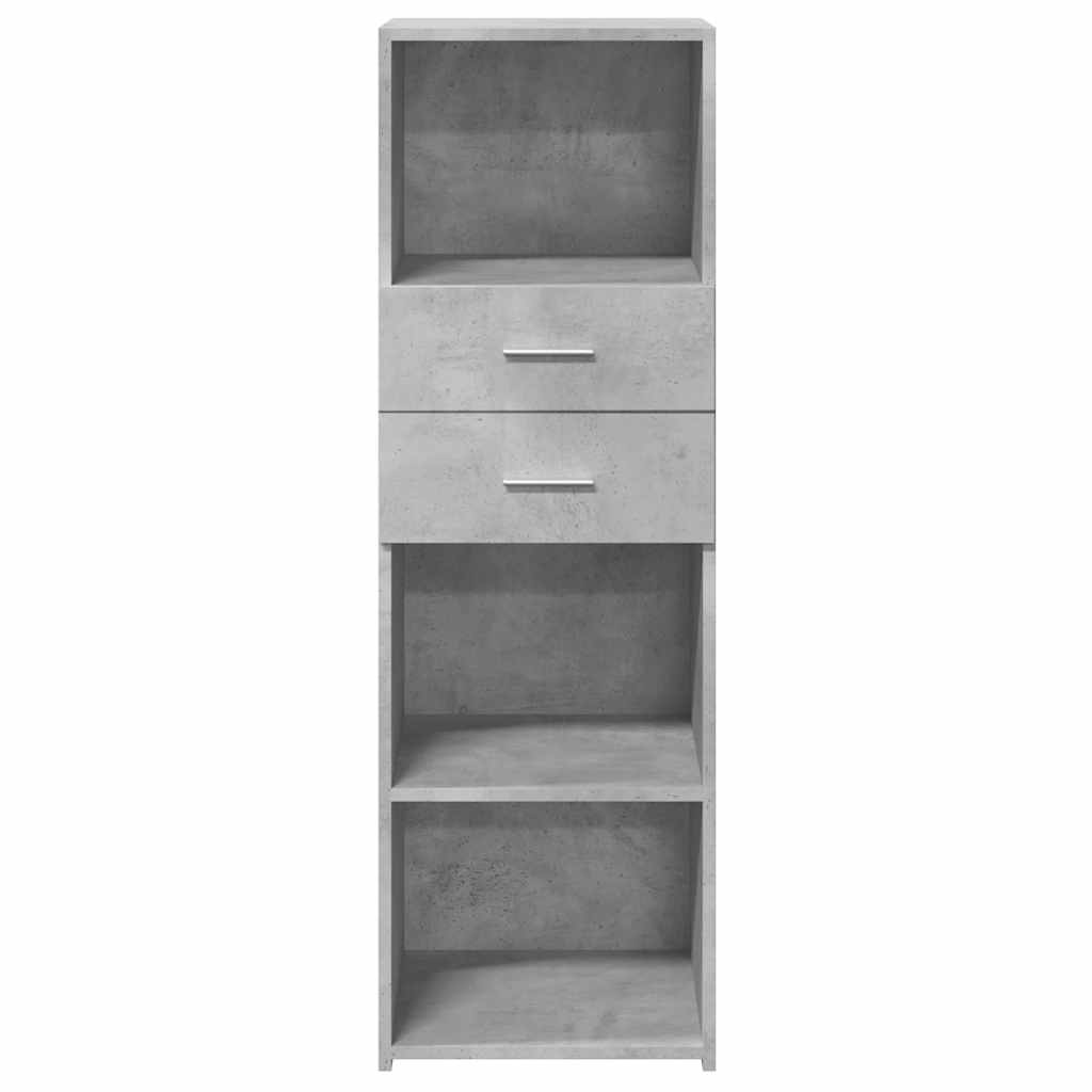 betonszürke szerelt fa magasszekrény 40 x 42,5 x 124 cm