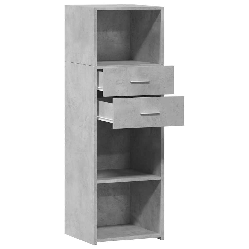 betonszürke szerelt fa magasszekrény 40 x 42,5 x 124 cm