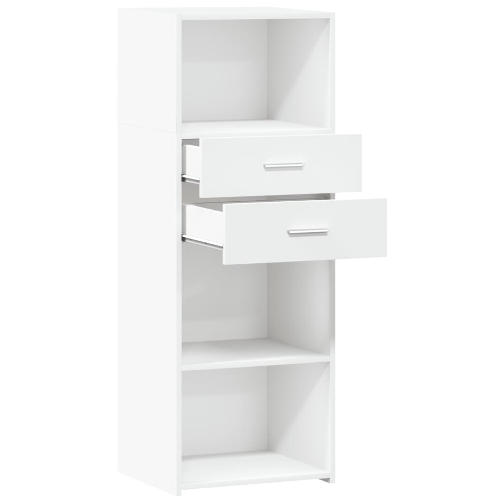 fehér szerelt fa magasszekrény 45 x 42,5 x 124 cm