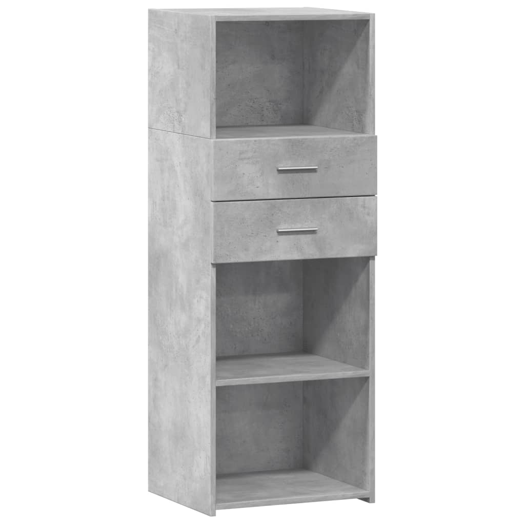 betonszürke szerelt fa magasszekrény 45 x 42,5 x 124 cm
