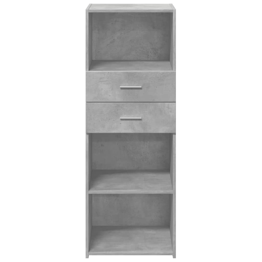 betonszürke szerelt fa magasszekrény 45 x 42,5 x 124 cm