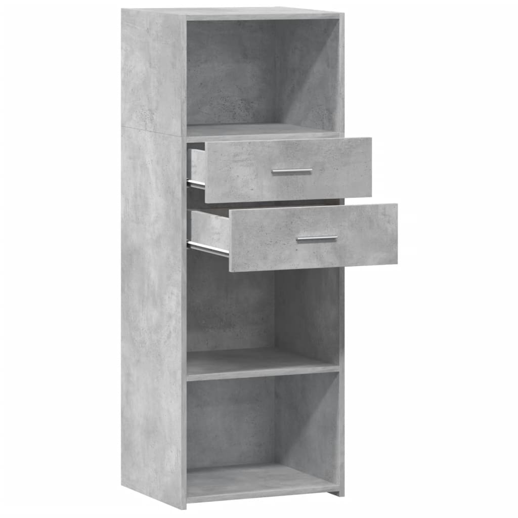 betonszürke szerelt fa magasszekrény 45 x 42,5 x 124 cm