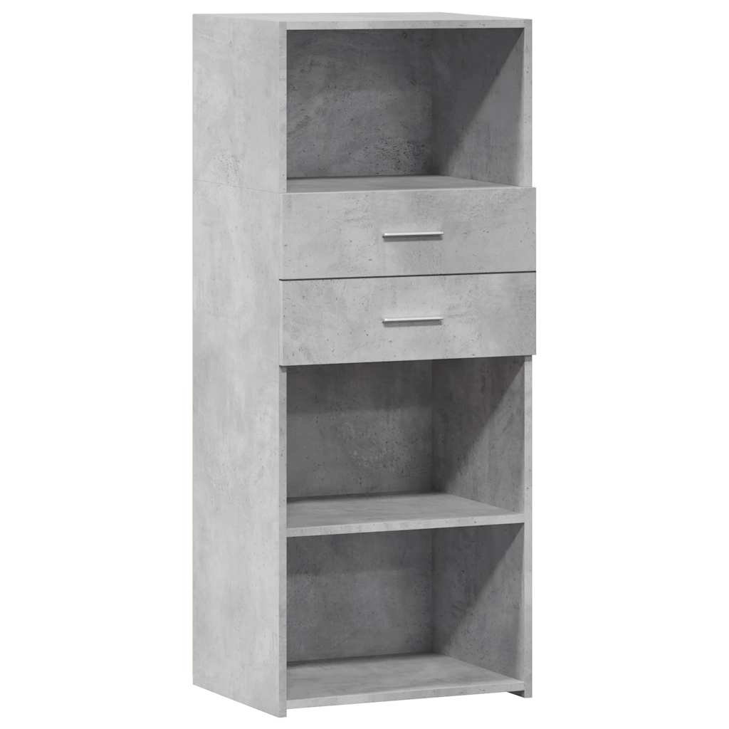 betonszürke szerelt fa magasszekrény 50 x 42,5 x 124 cm