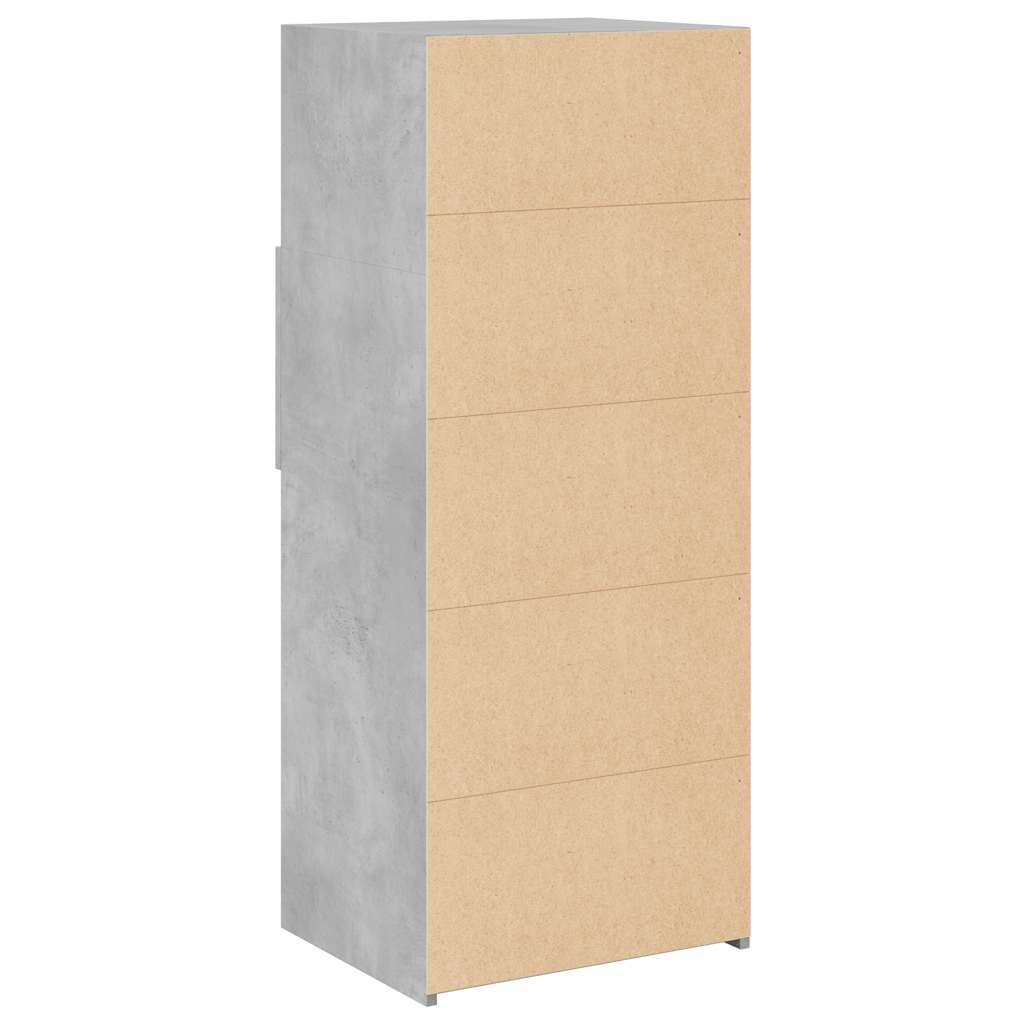betonszürke szerelt fa magasszekrény 50 x 42,5 x 124 cm