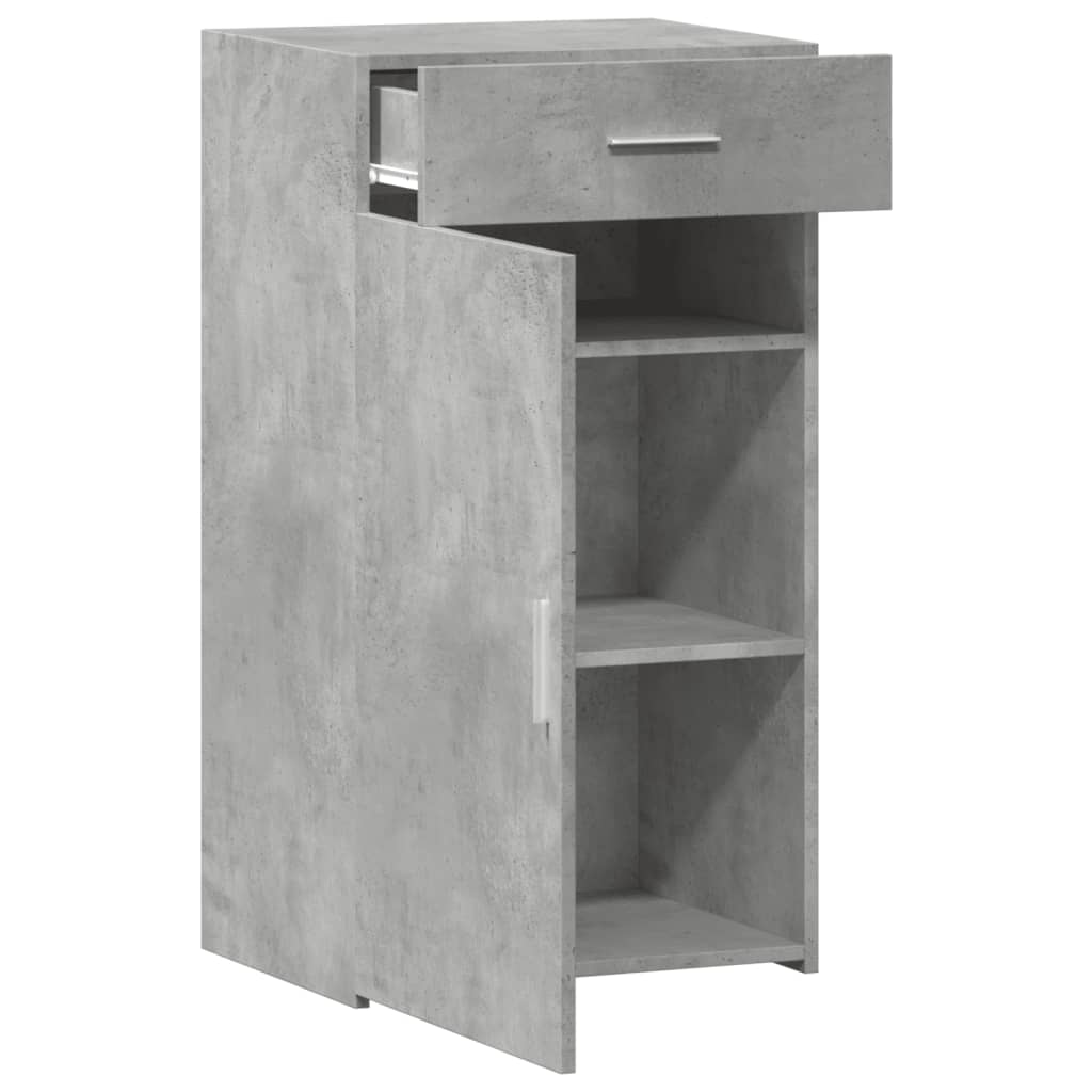 betonszürke szerelt fa tálalószekrény 50 x 42,5 x 93 cm
