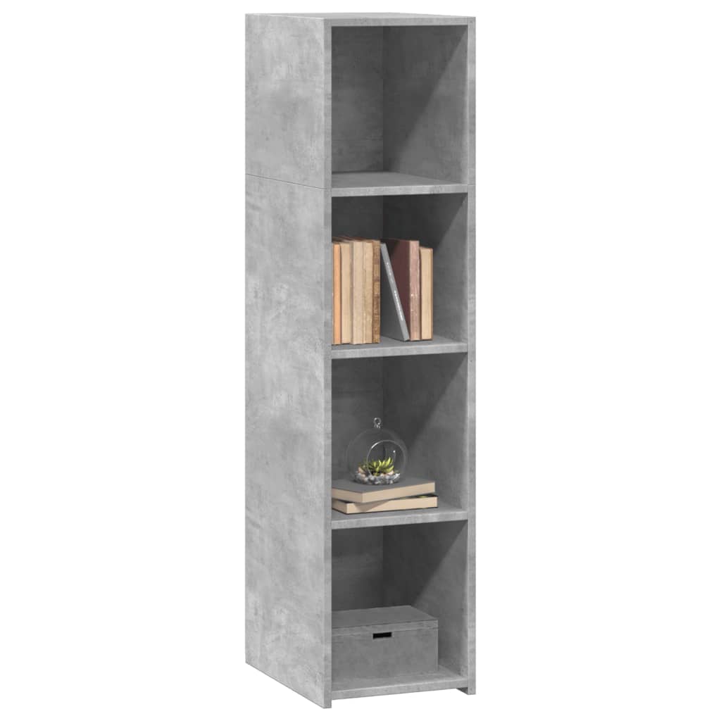 betonszürke szerelt fa magasszekrény 30 x 41 x 124 cm