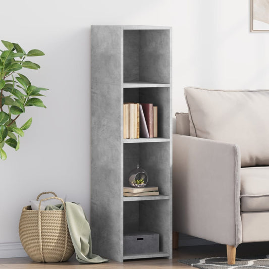 betonszürke szerelt fa magasszekrény 30 x 41 x 124 cm