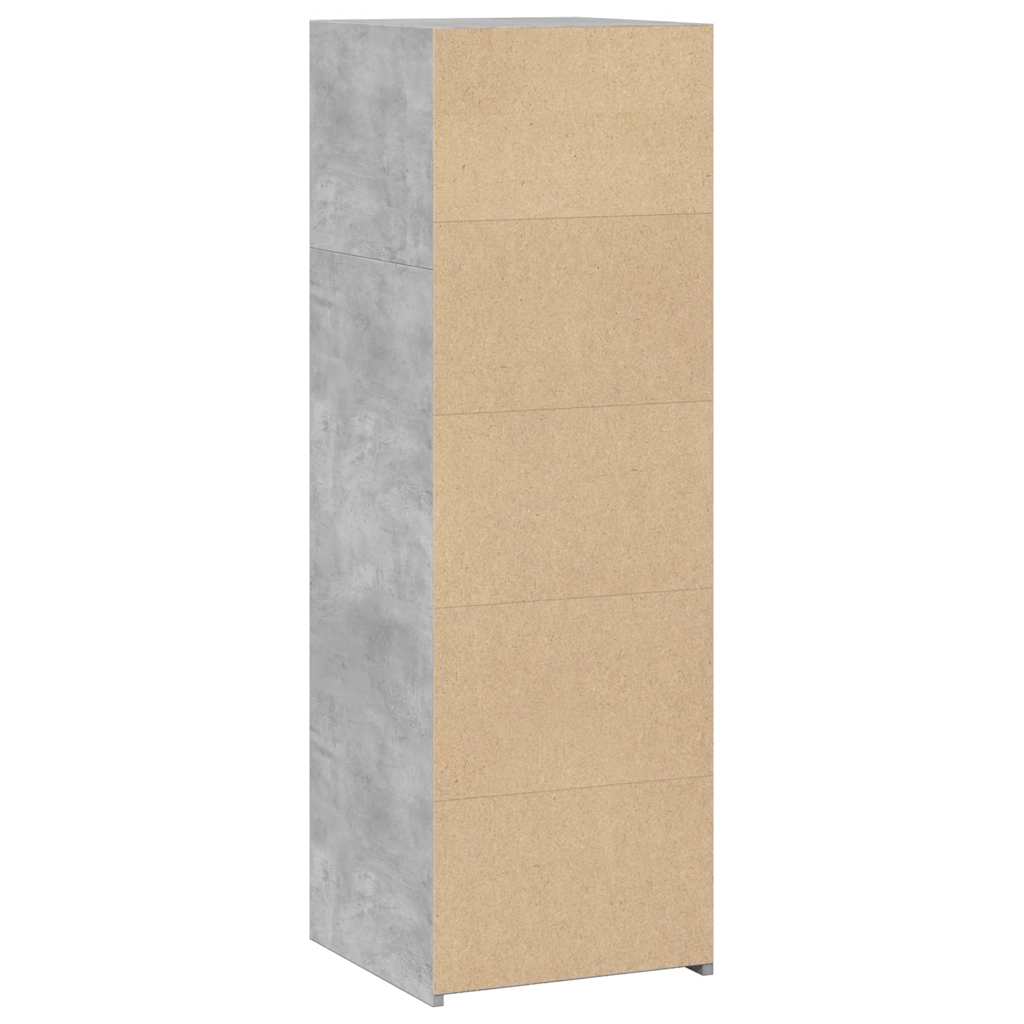 betonszürke szerelt fa magasszekrény 40 x 41 x 124 cm