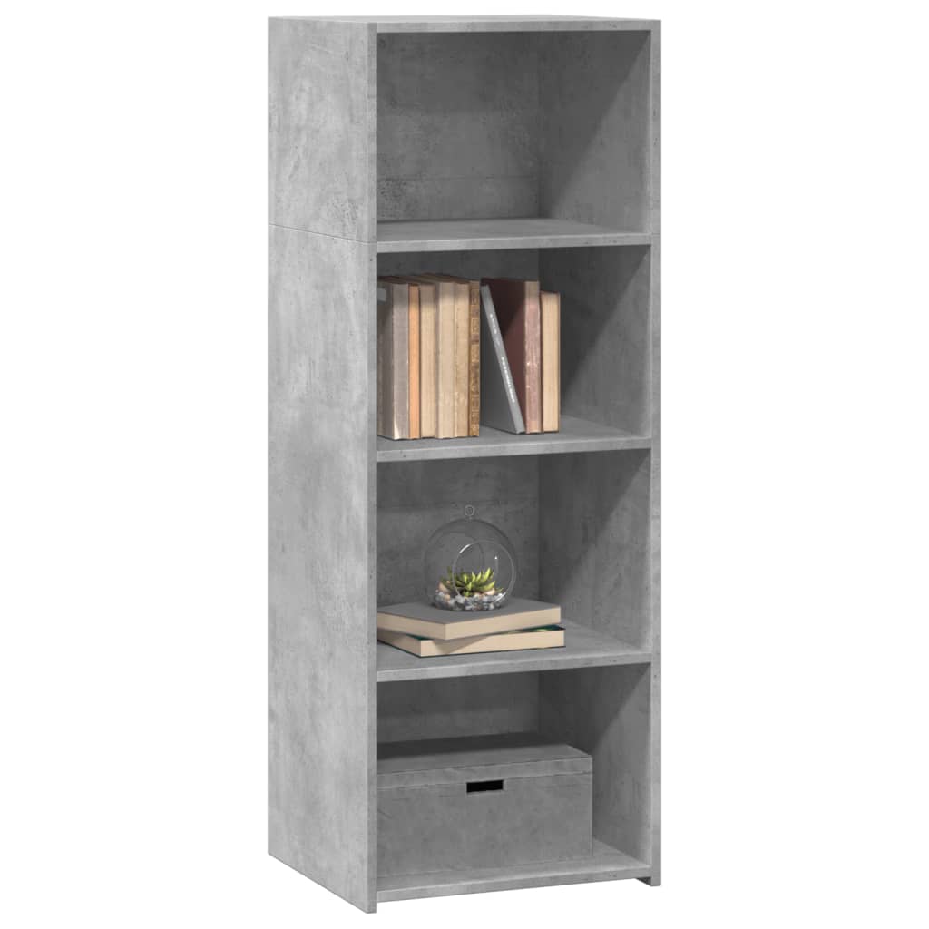 betonszürke szerelt fa magasszekrény 45 x 41 x 124 cm