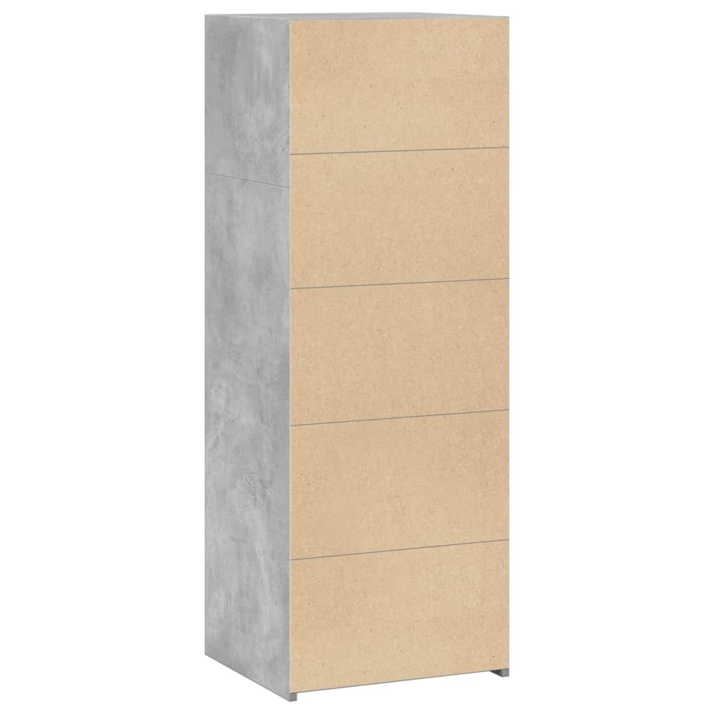 betonszürke szerelt fa magasszekrény 45 x 41 x 124 cm