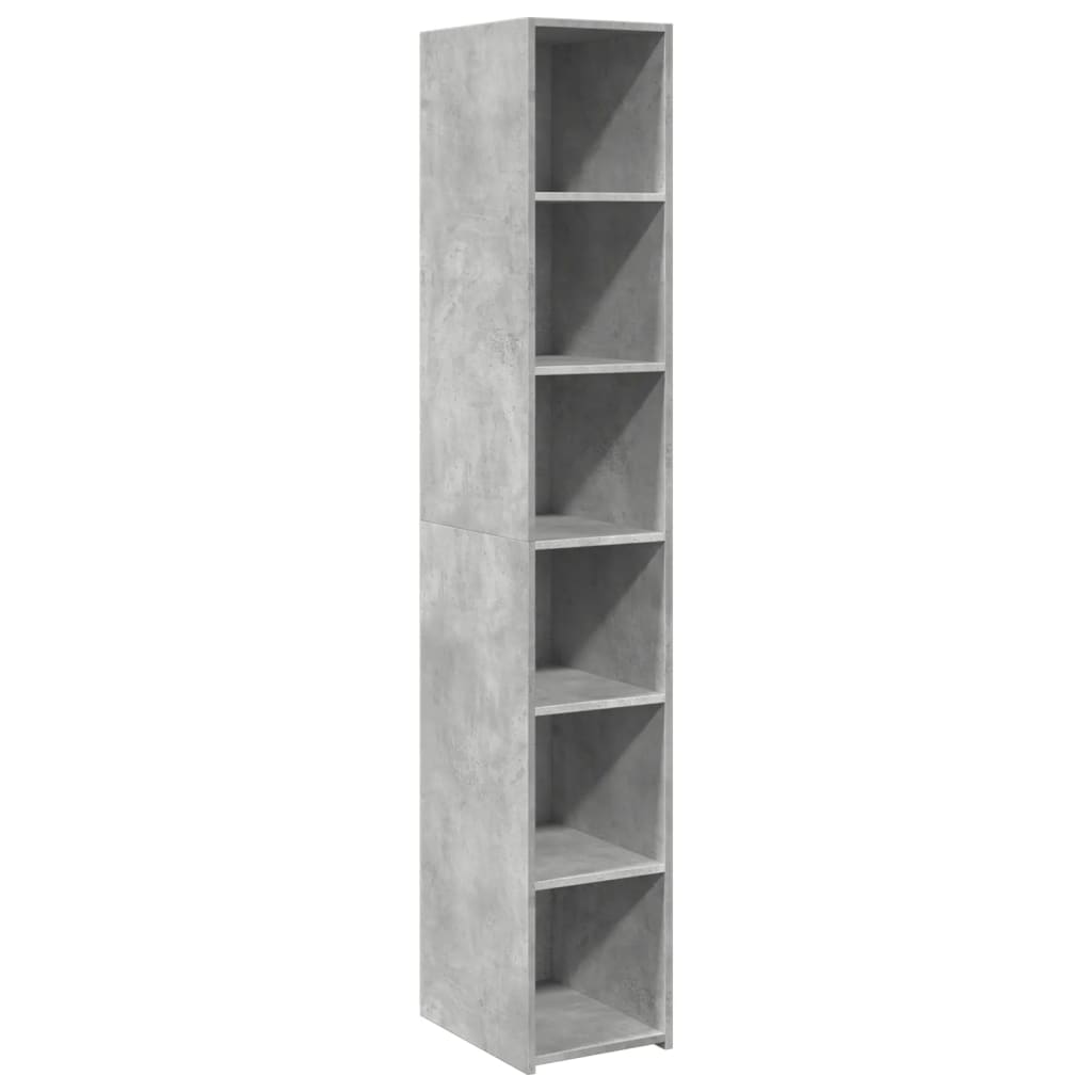 betonszürke szerelt fa magasszekrény 30 x 41 x 185 cm
