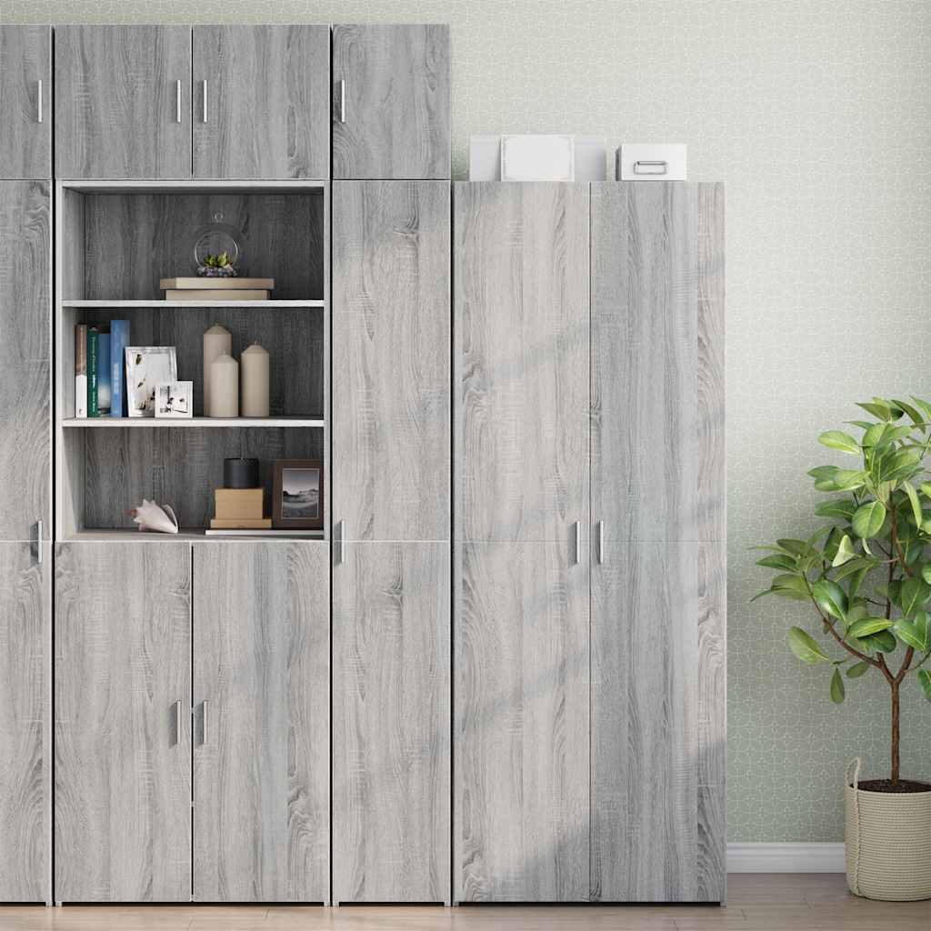 szürke sonoma szerelt fa vékony tárolószekrény 30x42,5x225 cm