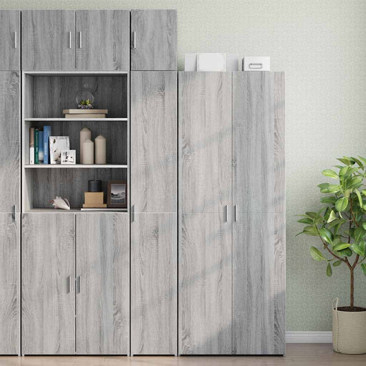 szürke sonoma szerelt fa vékony tárolószekrény 30x42,5x225 cm