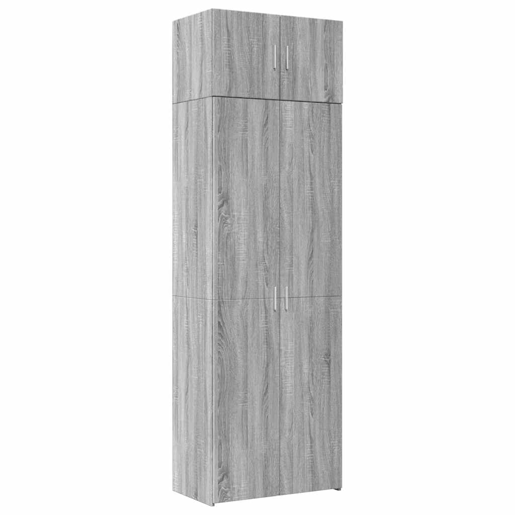 szürke sonoma színű szerelt fa tárolószekrény 70x42,5x225 cm