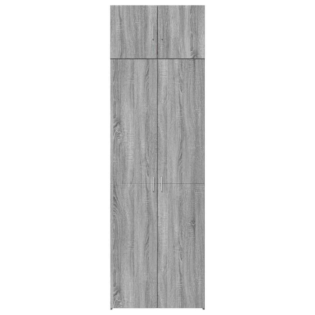 szürke sonoma színű szerelt fa tárolószekrény 70x42,5x225 cm