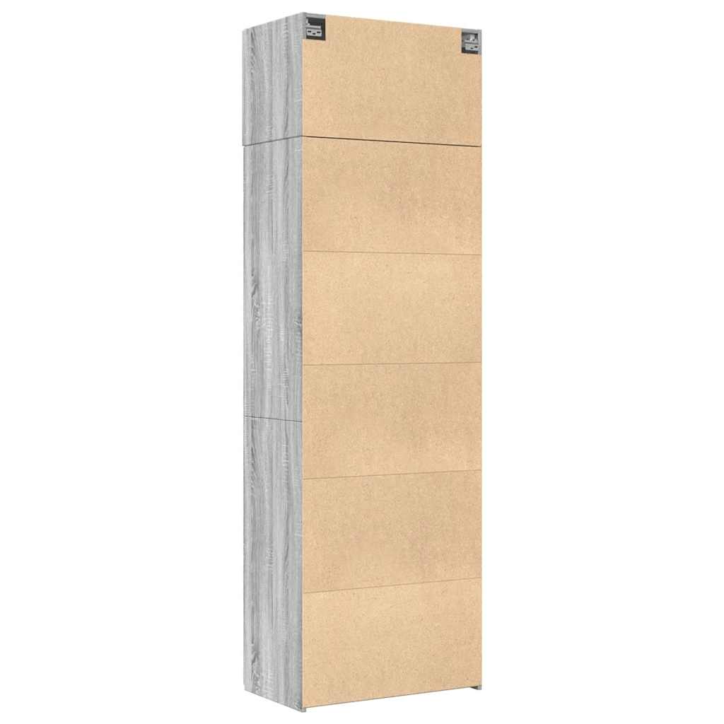 szürke sonoma színű szerelt fa tárolószekrény 70x42,5x225 cm