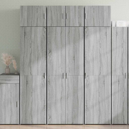 szürke sonoma színű szerelt fa tárolószekrény 70x42,5x225 cm