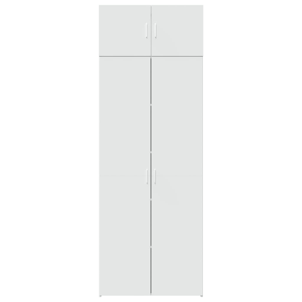fehér szerelt fa tárolószekrény 80 x 42,5 x 225 cm