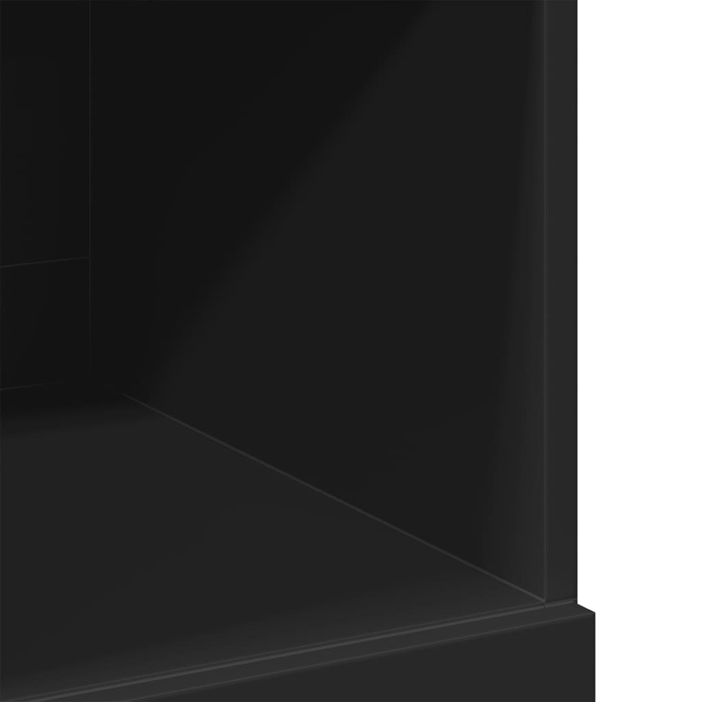 fekete szerelt fa magasszekrény 80 x 42,5 x 124 cm