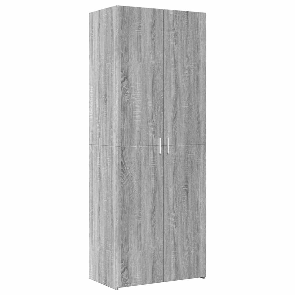 szürke sonoma színű szerelt fa magasszekrény 70 x 42,5 x 185 cm