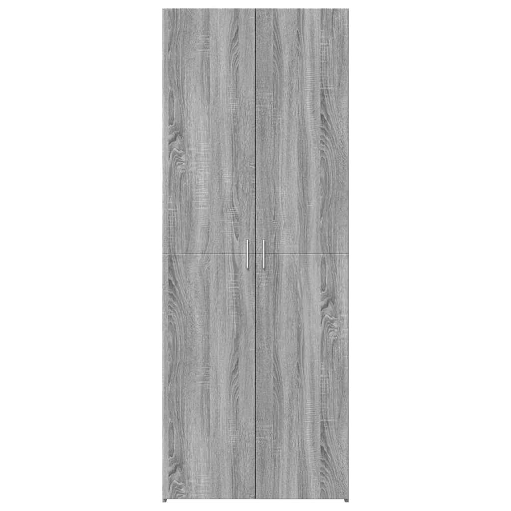 szürke sonoma színű szerelt fa magasszekrény 70 x 42,5 x 185 cm