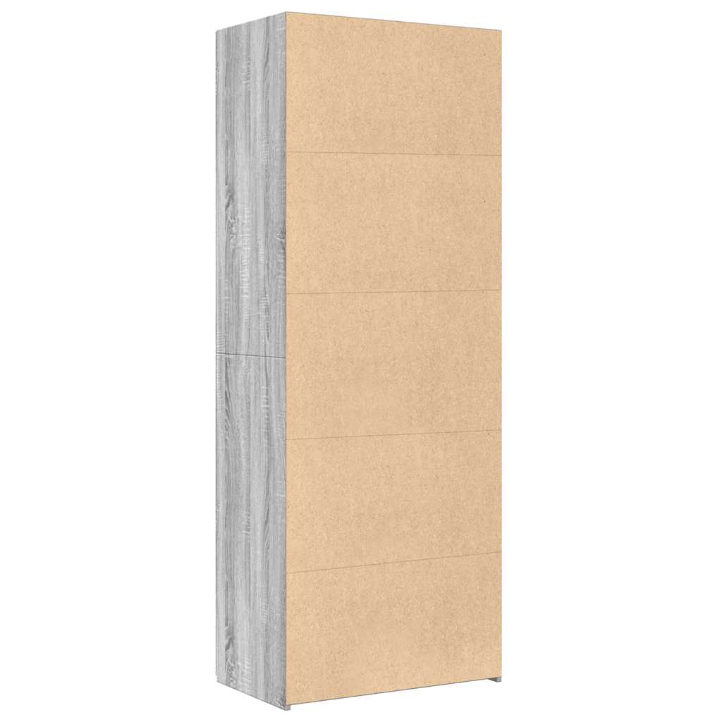 szürke sonoma színű szerelt fa magasszekrény 70 x 42,5 x 185 cm