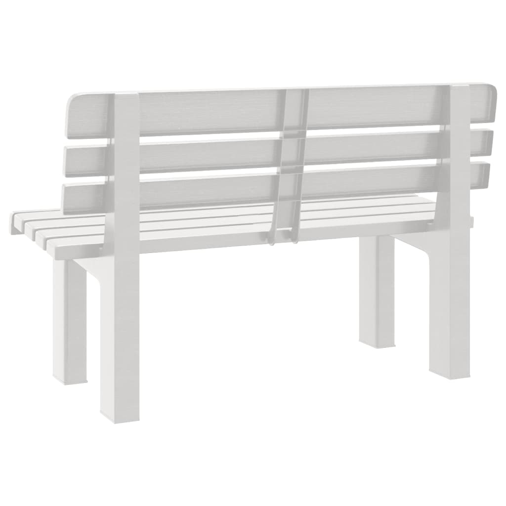 fehér polipropilén kerti pad 110 x 52 x 71 cm