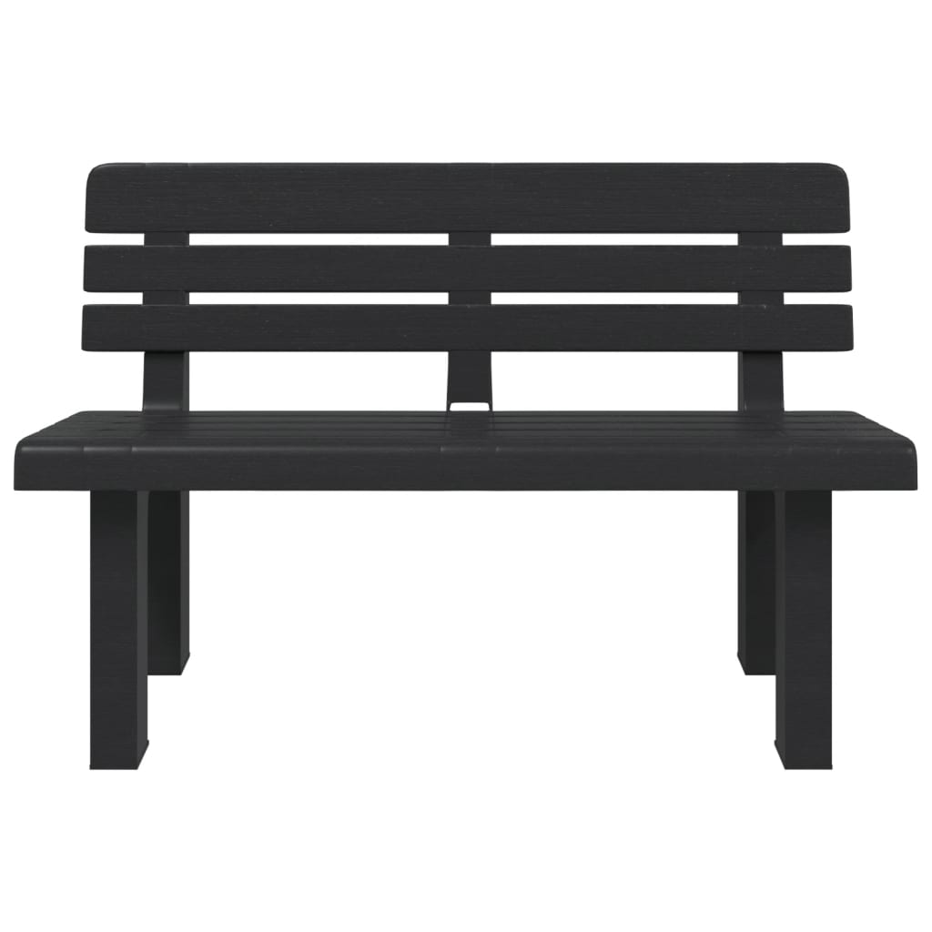 antracitszürke polipropilén kerti pad 110 x 52 x 71 cm