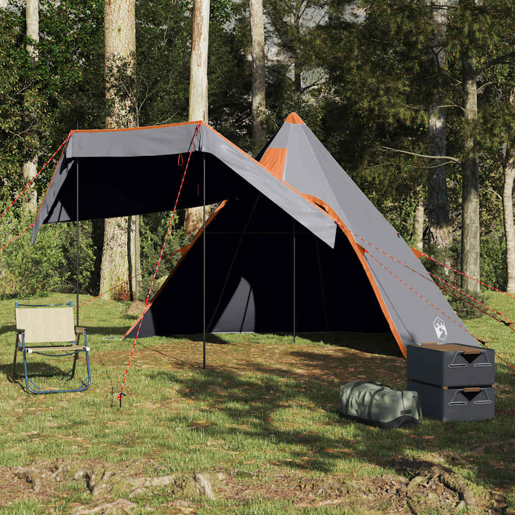 5 személyes szürke vízálló tipi kempingsátor