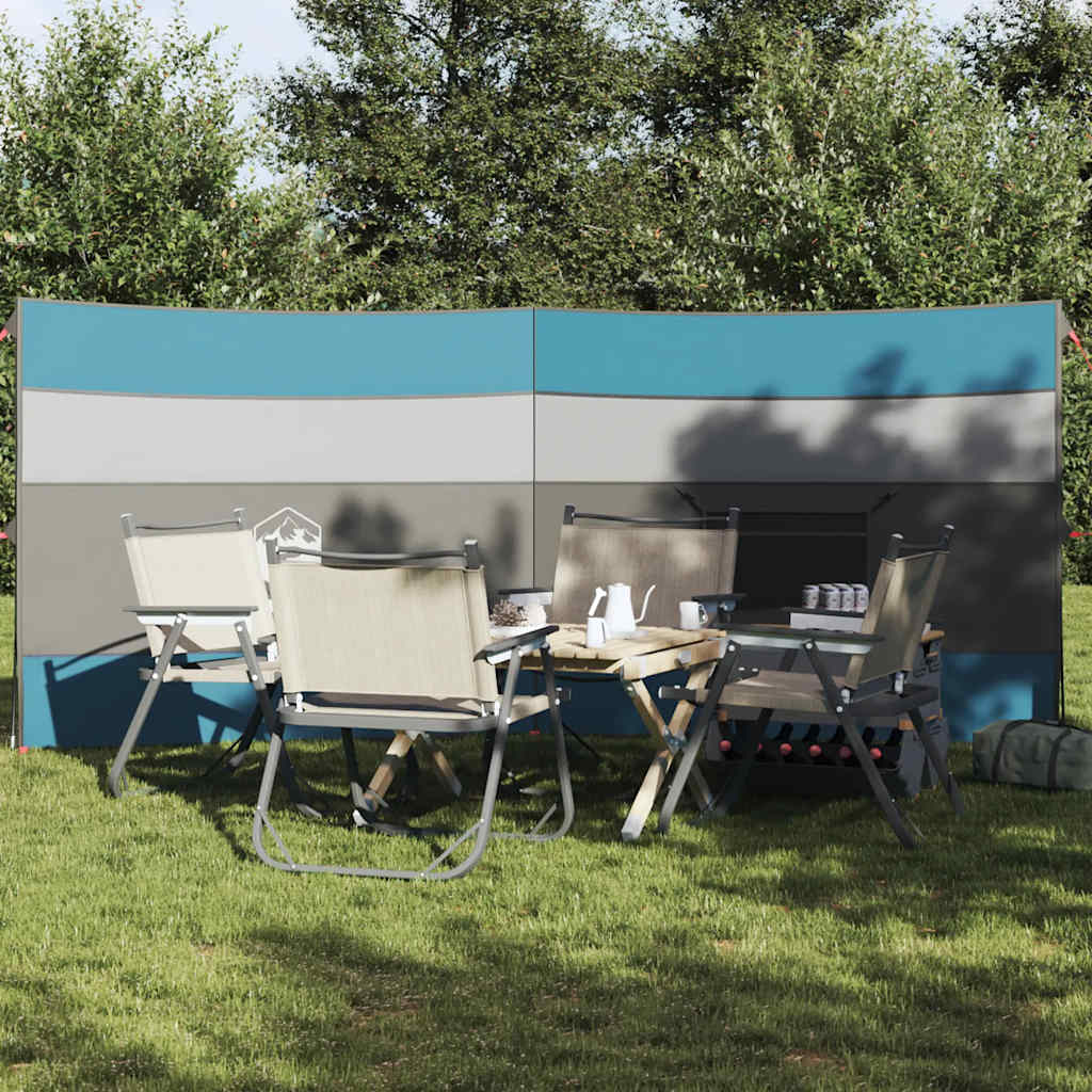 kék vízálló szélfogó kempingponyva 340x130 cm