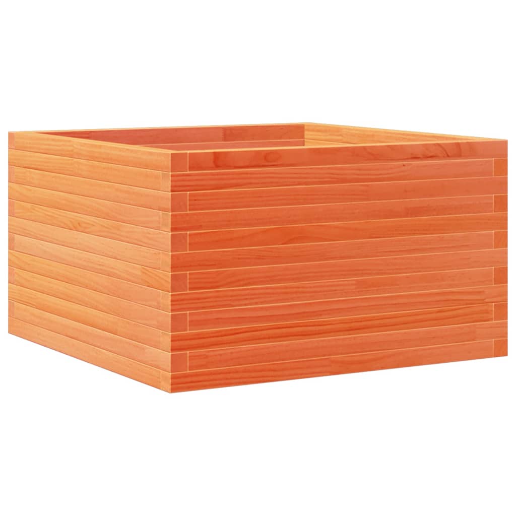 viaszbarna tömör fenyőfa kerti virágláda 80x80x45,5 cm