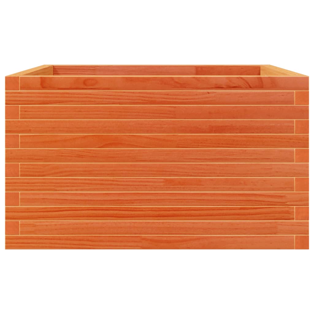viaszbarna tömör fenyőfa kerti virágláda 80x80x45,5 cm