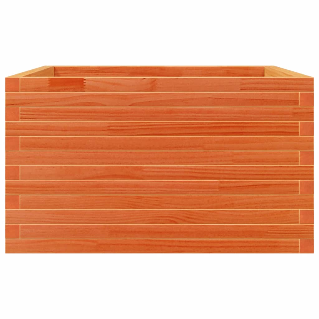 viaszbarna tömör fenyőfa kerti virágláda 80x80x45,5 cm