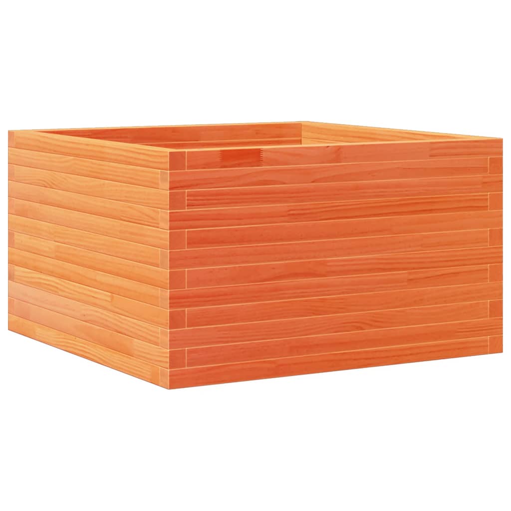 viaszbarna tömör fenyőfa kerti virágláda 80x80x45,5 cm