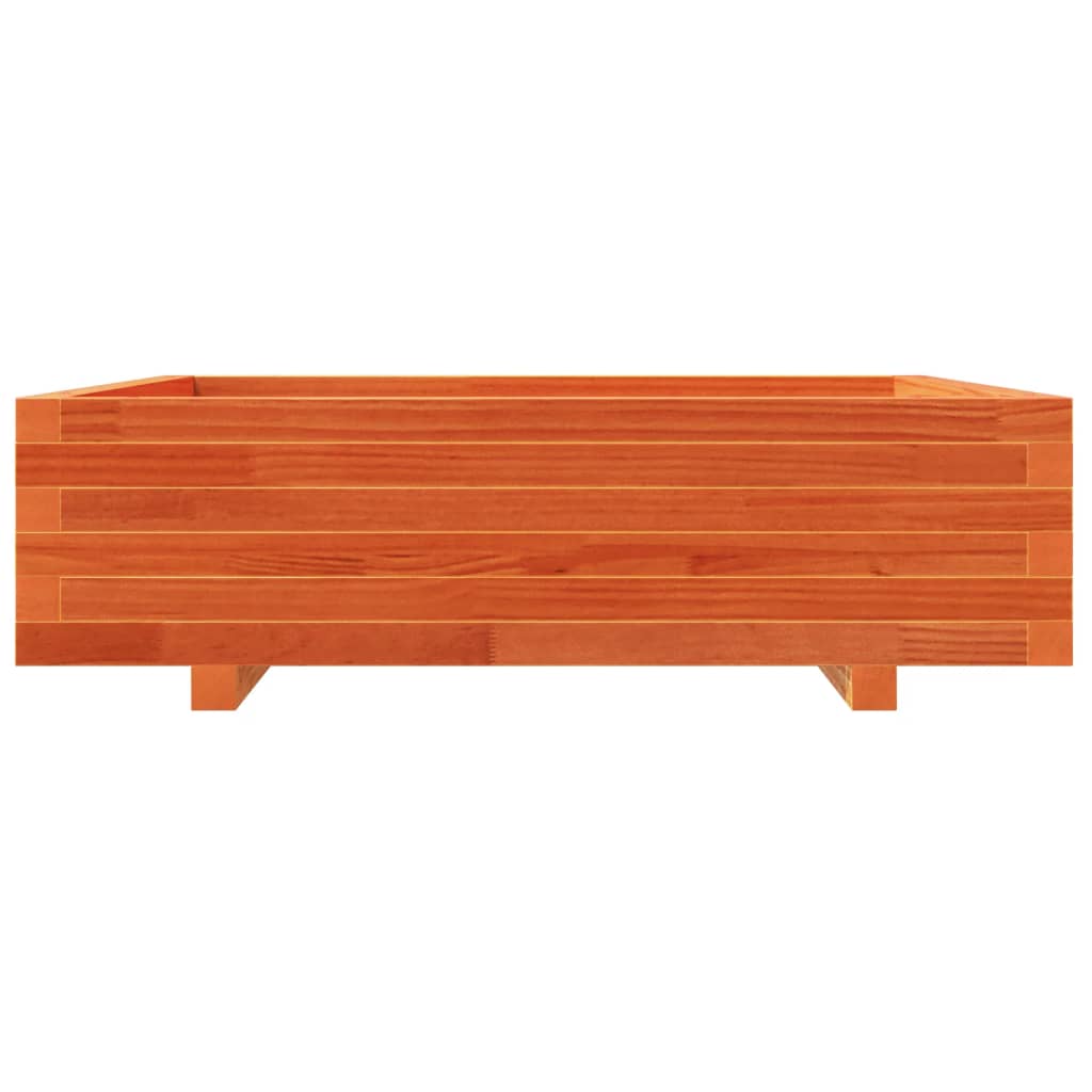 viaszbarna tömör fenyőfa kerti virágláda 90 x 90 x 26,5 cm