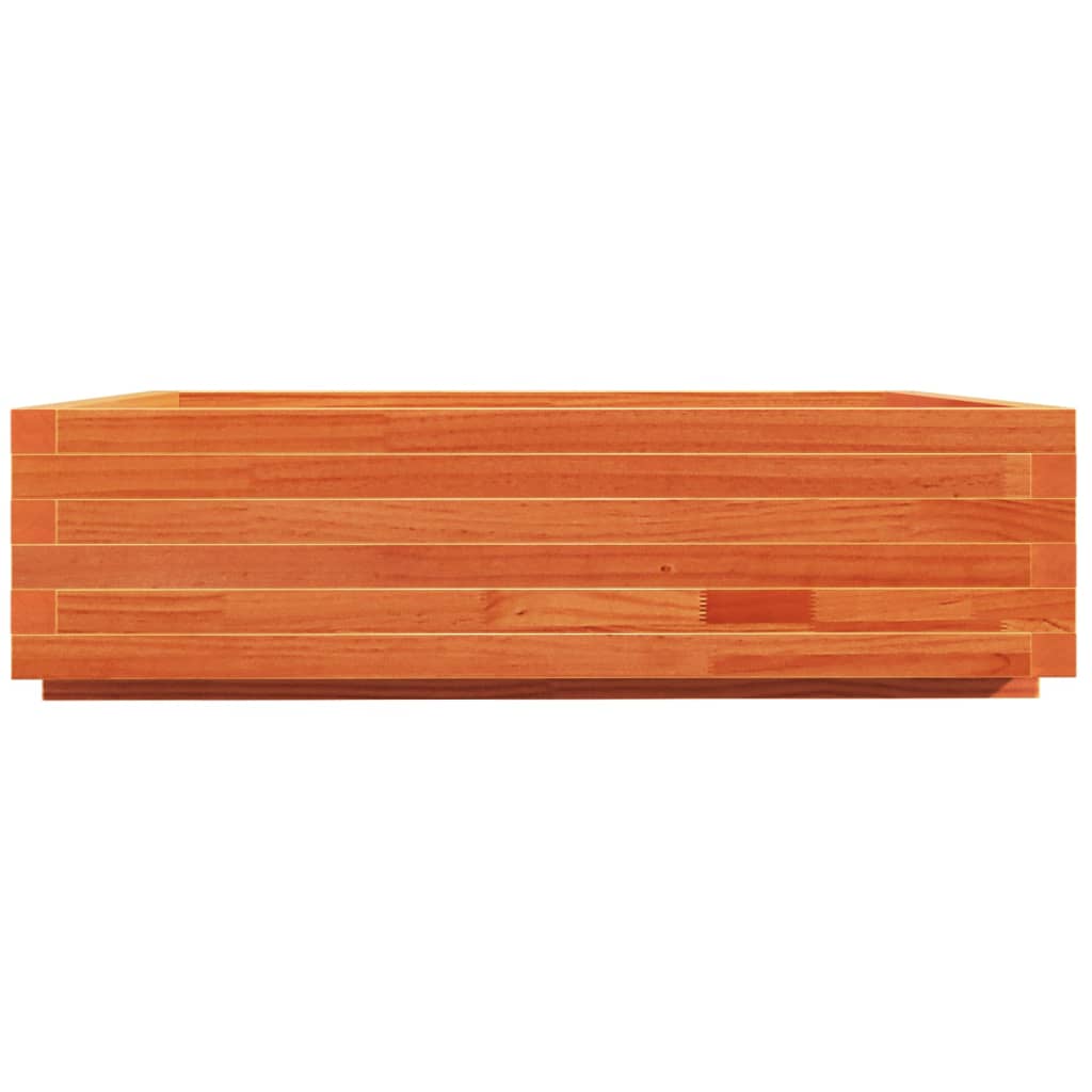 viaszbarna tömör fenyőfa kerti virágláda 90 x 90 x 26,5 cm