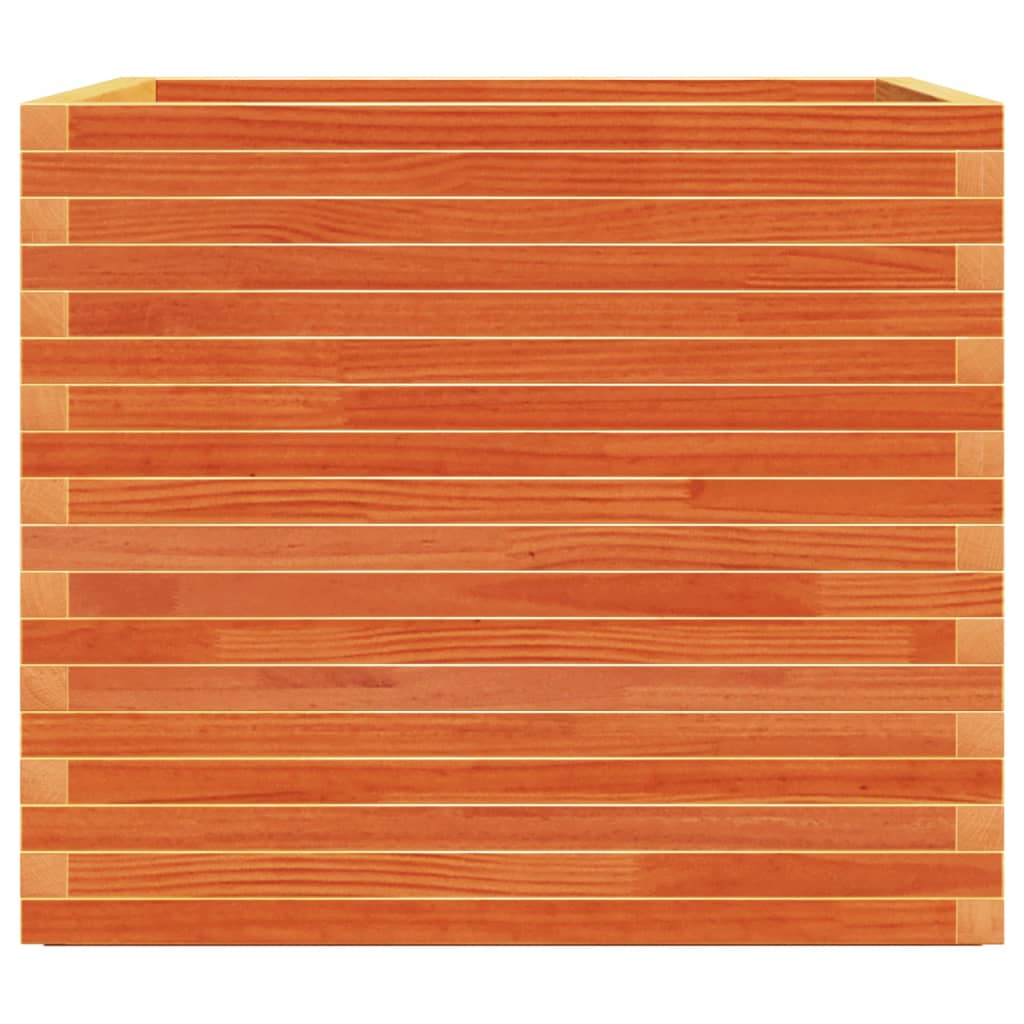 viaszbarna tömör fenyőfa kerti virágláda 80x80x72 cm