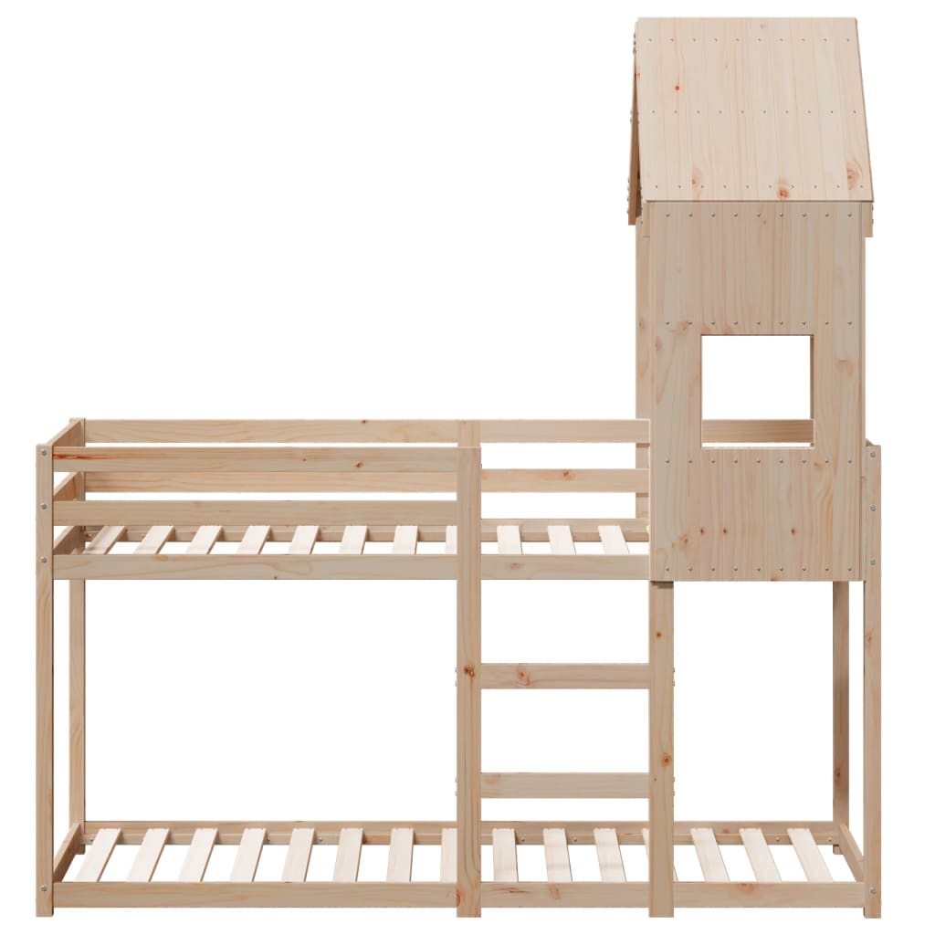 tömör fenyőfa emeletes ágy matrac nélkül 90 x 190 cm