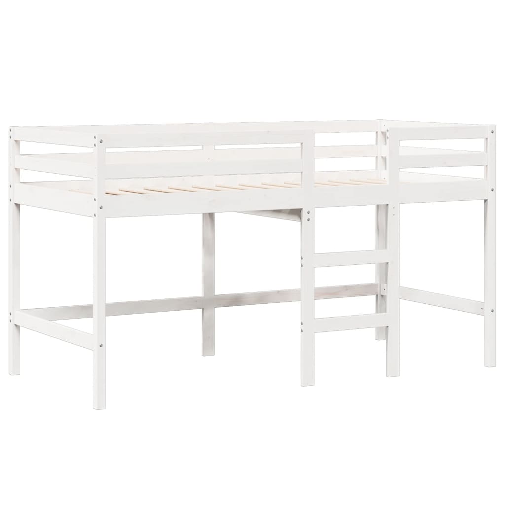 fehér tömör fenyőfa magasított ágy tetővel 75 x 190 cm