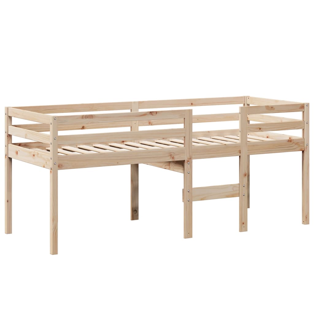 tömör fenyőfa magasított ágy tetővel 75 x 190 cm